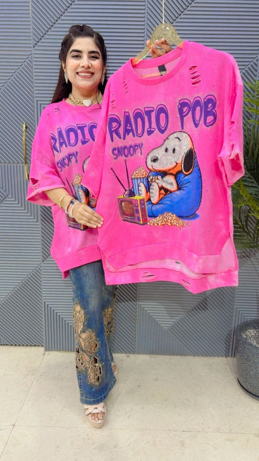 BEAUTIFUL SNOOPY T-SHIRT GGR4256 Girls Glitters