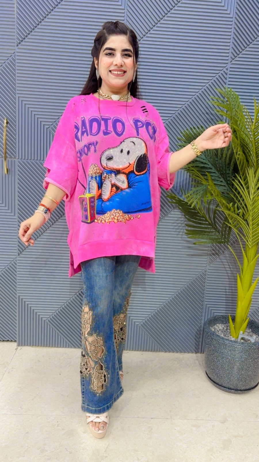 BEAUTIFUL SNOOPY T-SHIRT GGR4256 Girls Glitters