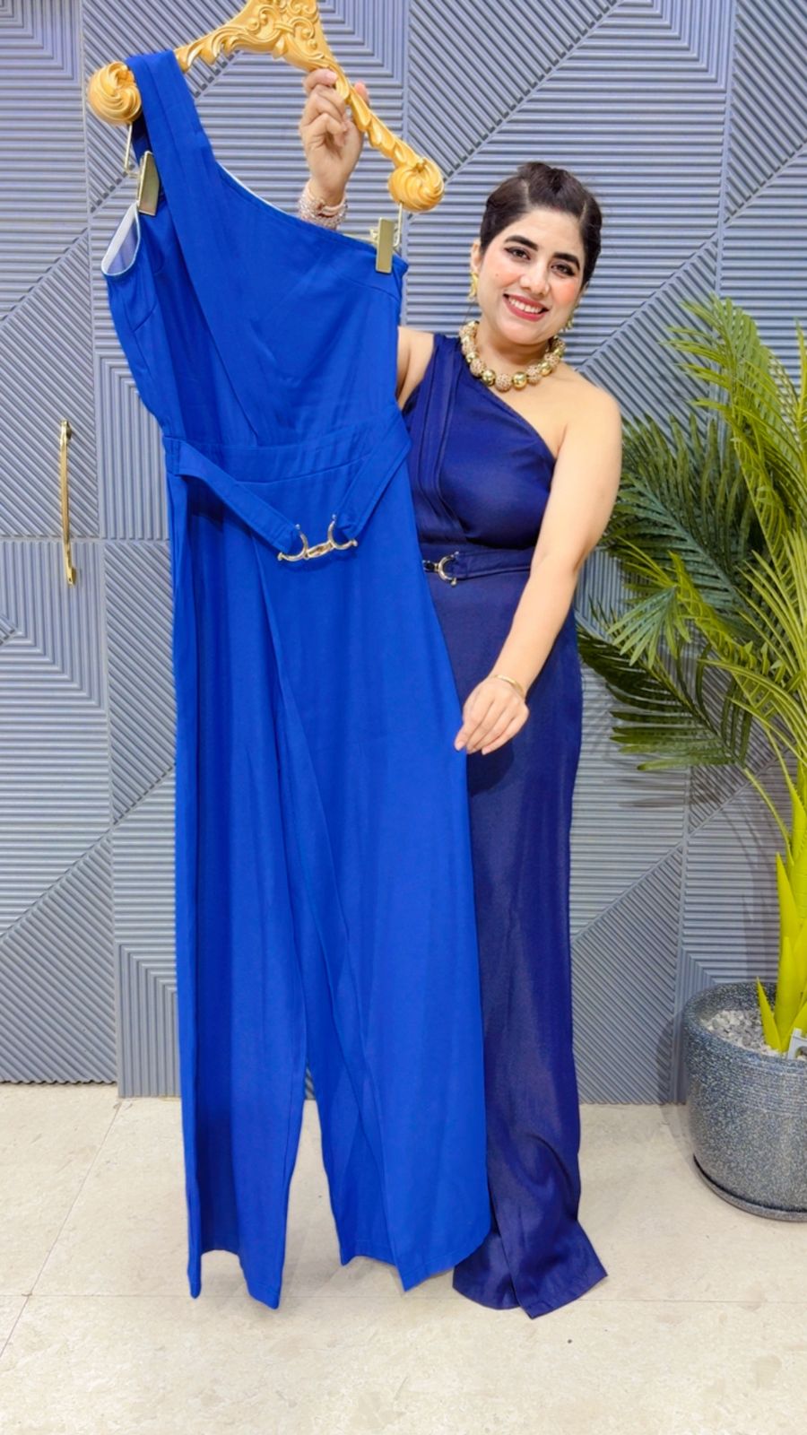 BEAUTIFUL ONE SHOULDER DENIM JUMPSUIT GGR4266 Girls Glitters