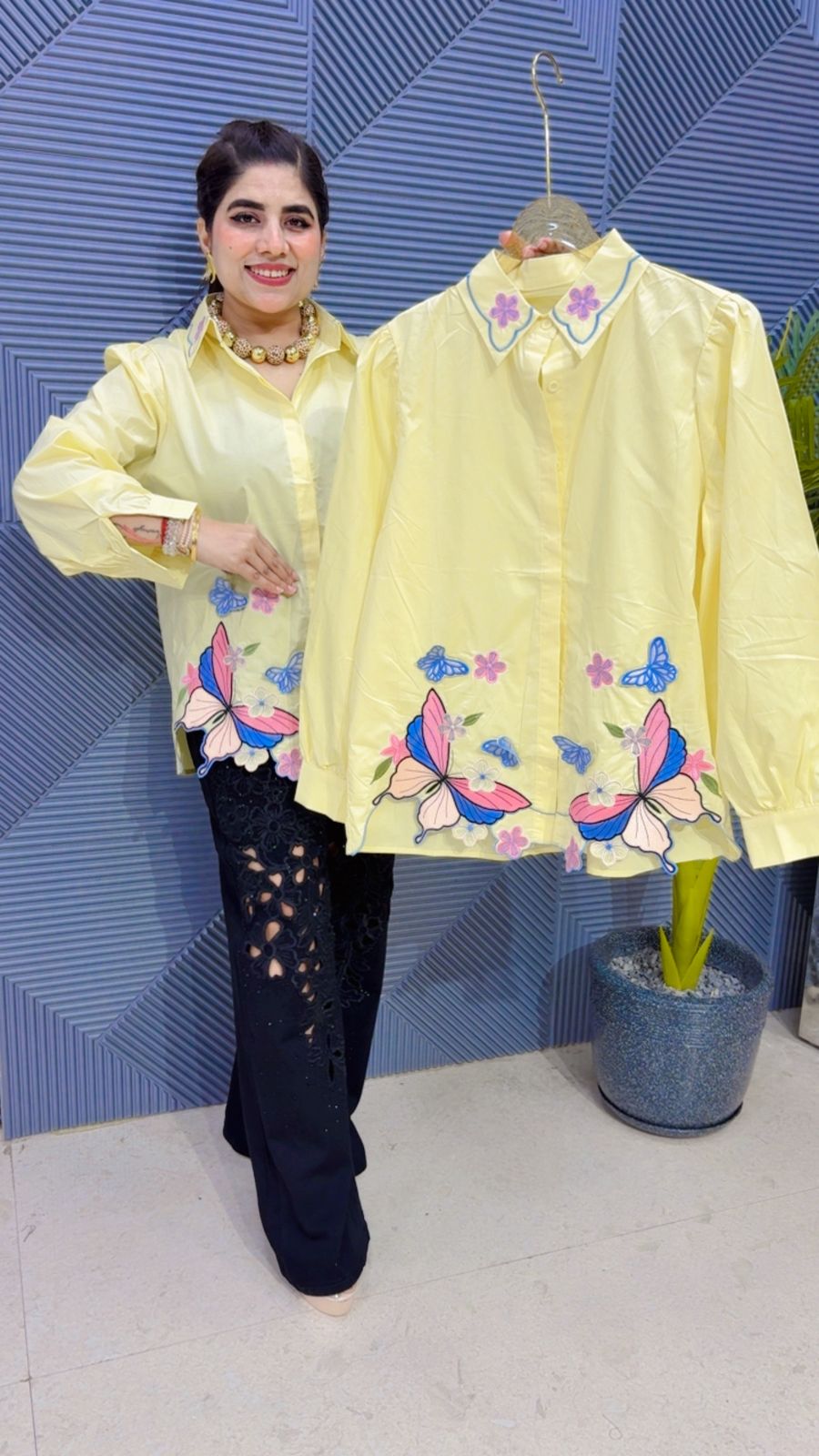 BEAUTIFUL COTTON BUTERFLY SHIRT GGR4272 Girls Glitters