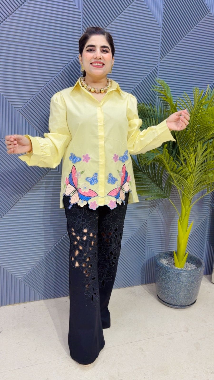 BEAUTIFUL COTTON BUTERFLY SHIRT GGR4272 Girls Glitters