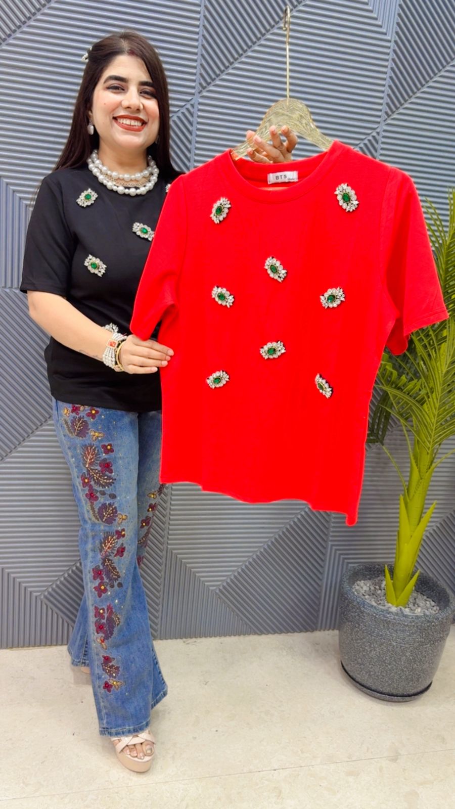 BEAUTIFUL STUDDED WORK  TOP GGR4285 Girls Glitters