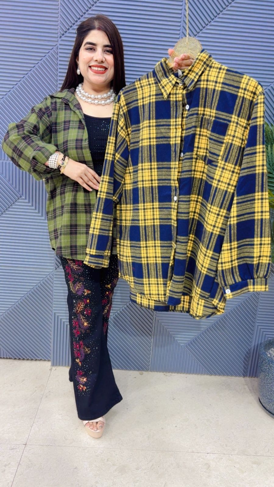 BEAUTIFUL CHECK SHIRT GGR4282 Girls Glitters