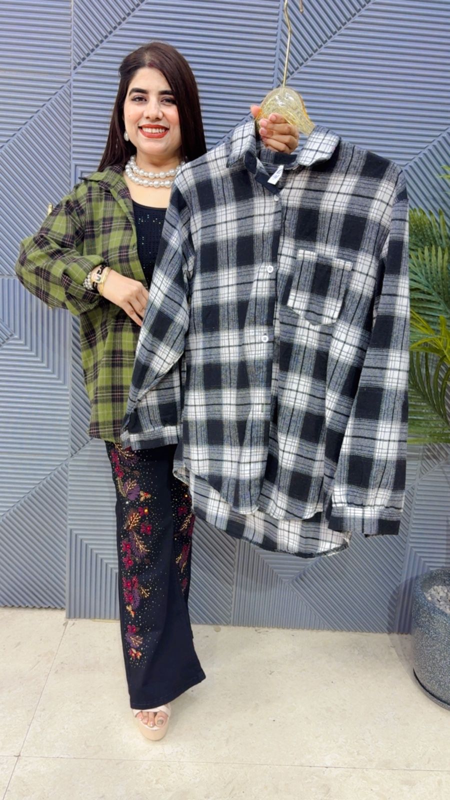 BEAUTIFUL CHECK SHIRT GGR4282 Girls Glitters