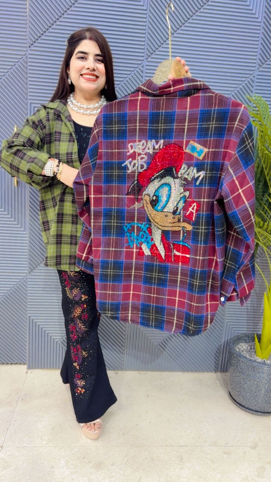 BEAUTIFUL CHECK SHIRT GGR4282 Girls Glitters