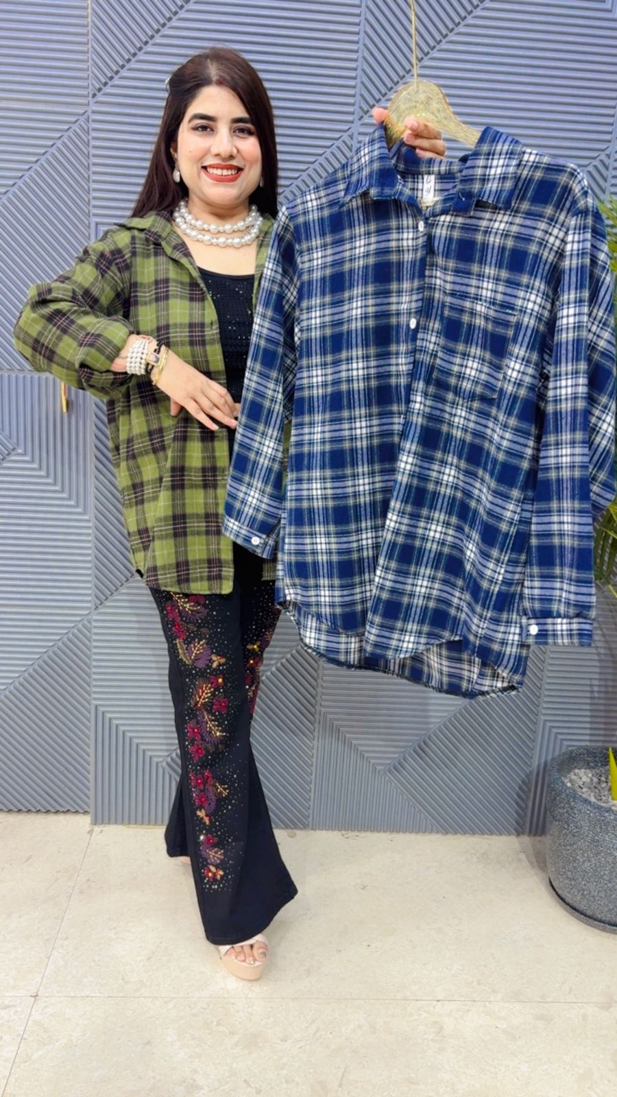 BEAUTIFUL CHECK SHIRT GGR4282 Girls Glitters