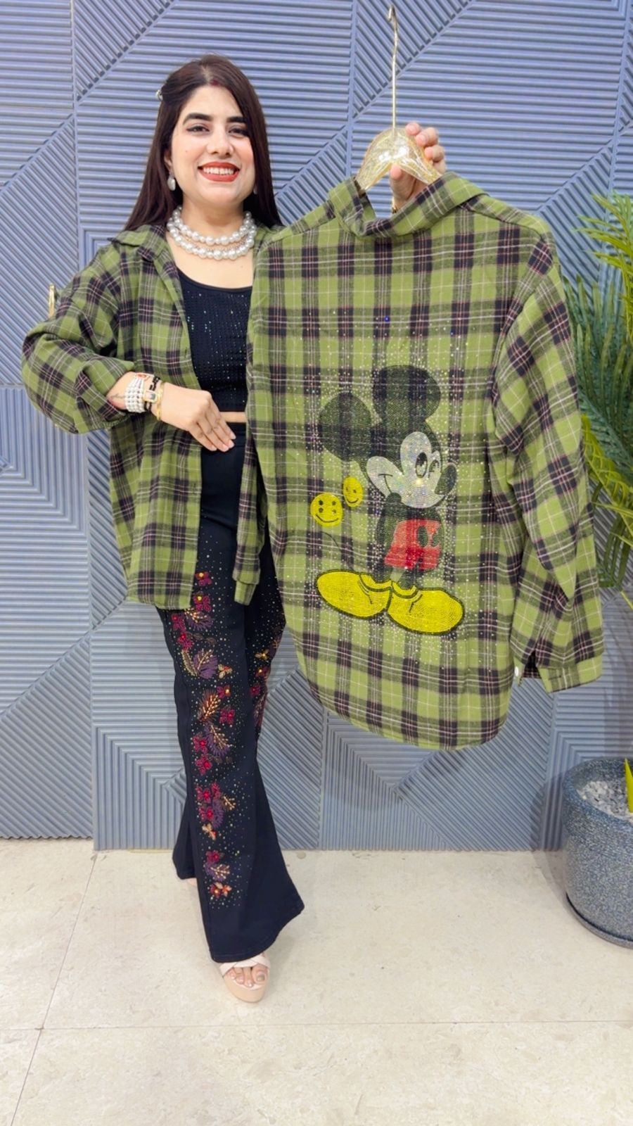 BEAUTIFUL CHECK SHIRT GGR4282 Girls Glitters