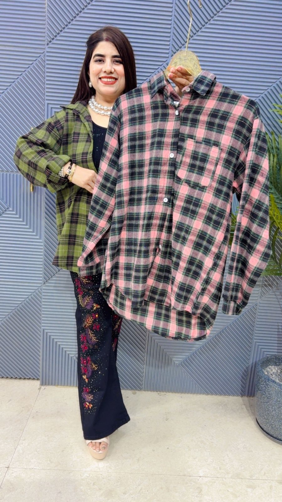 BEAUTIFUL CHECK SHIRT GGR4282 Girls Glitters