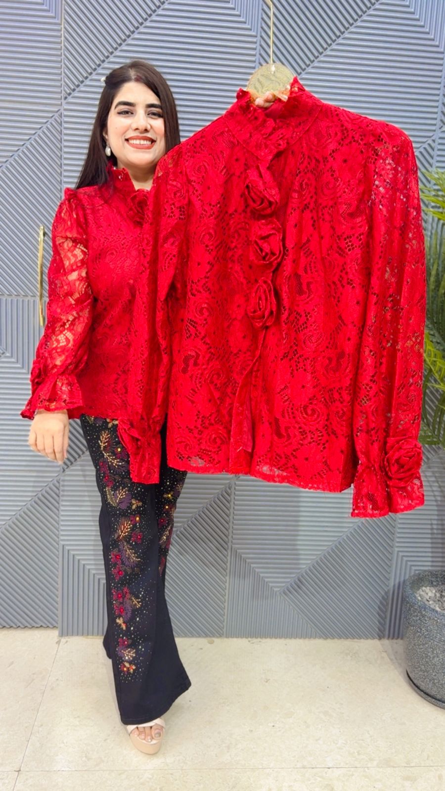 BEAUTIFUL ROSE LACE TOP GGR4284 Girls Glitters
