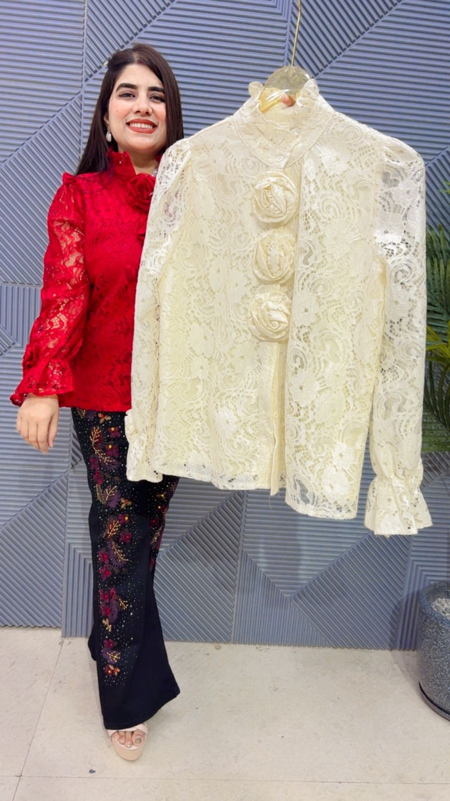 BEAUTIFUL ROSE LACE TOP GGR4284 Girls Glitters