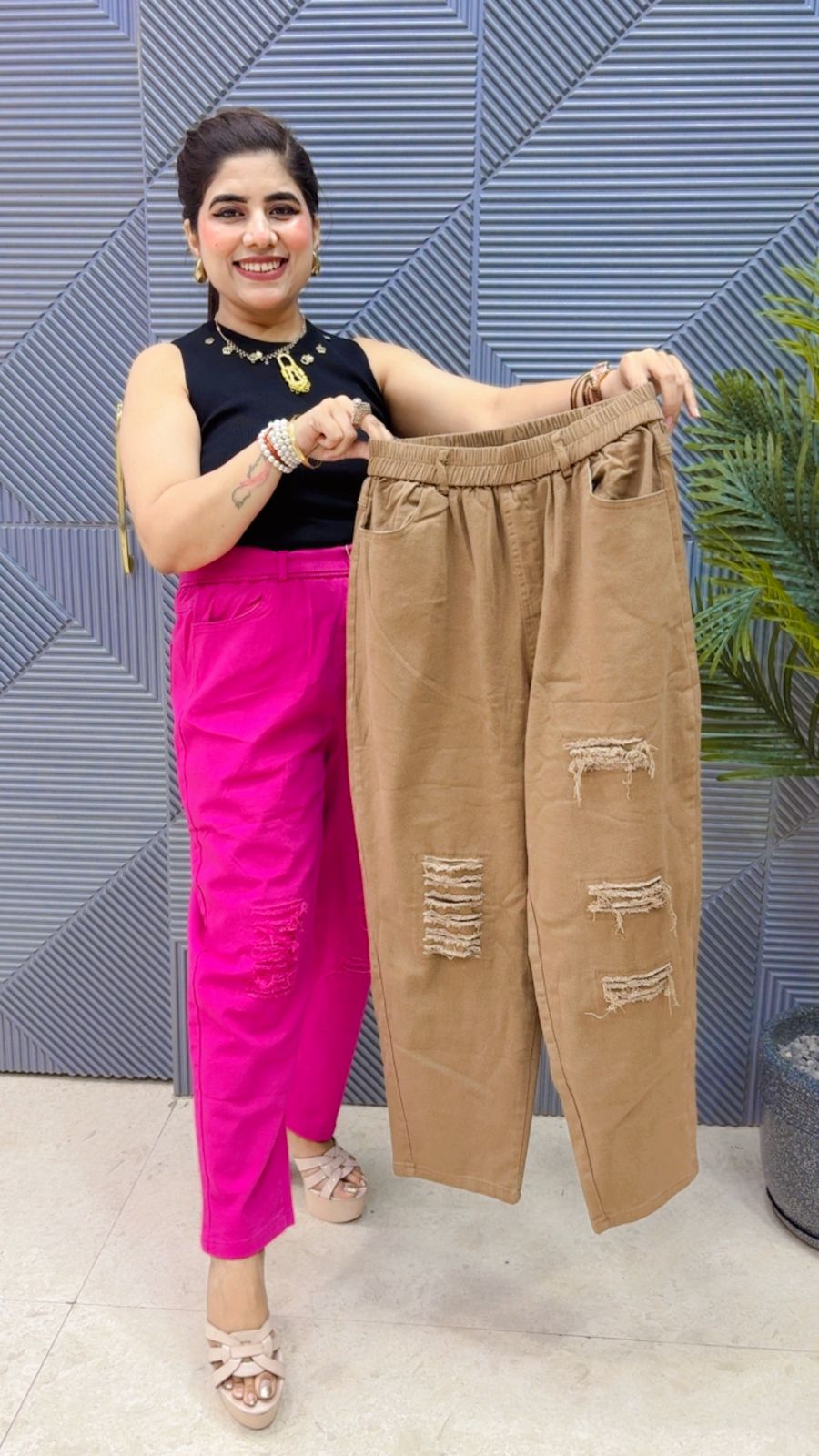 BEAUTIFUL COTTON RUGGED BOTTOM WITH BELT GGR4321 Girls Glitters