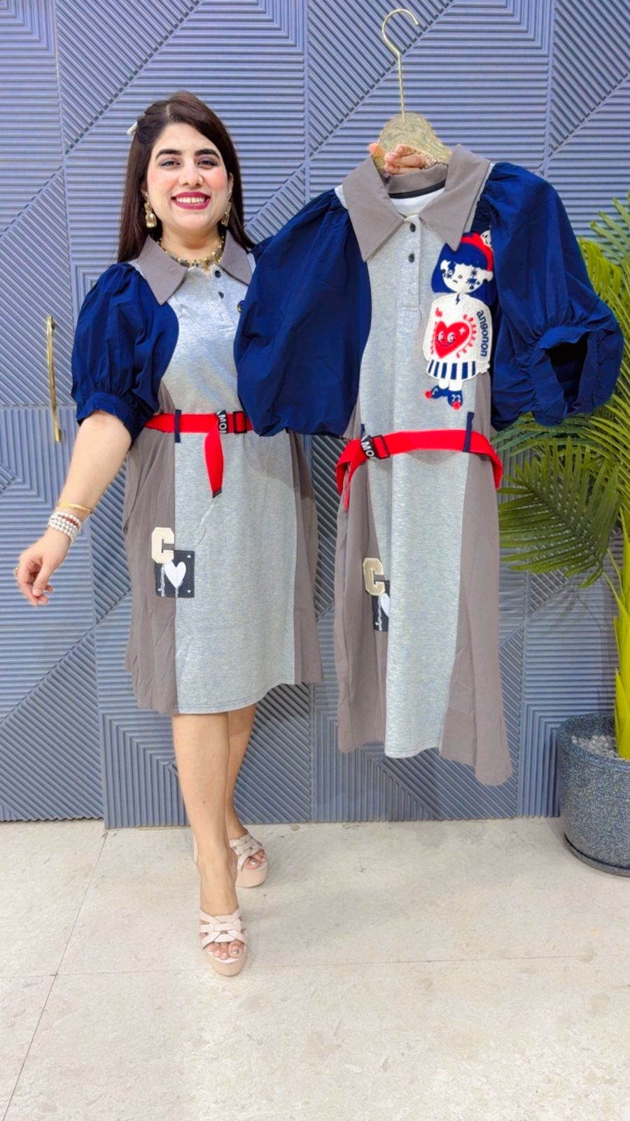 BEAUTIFUL DRESS WITH BELT GGR4348 Girls Glitters