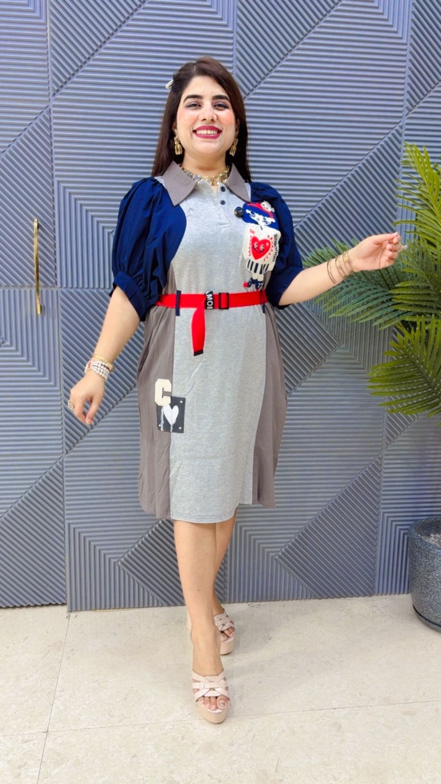 BEAUTIFUL DRESS WITH BELT GGR4348 Girls Glitters