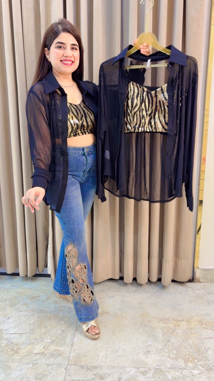 BEAUTIFUL BUSTIER WITH SHIRT GGR4365 Girls Glitters