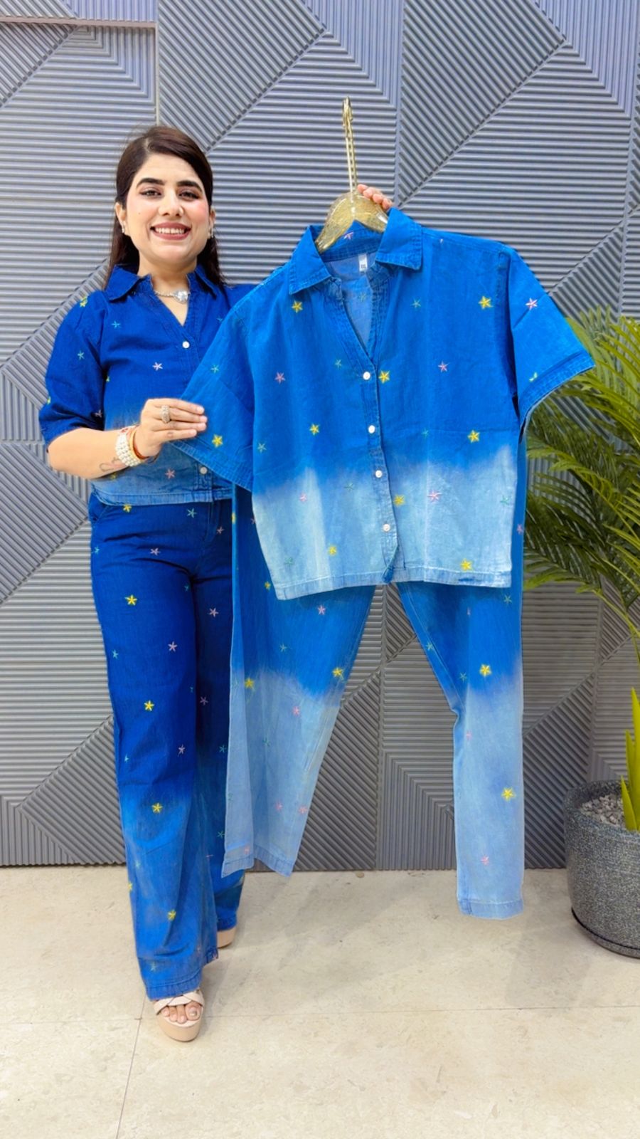 BEAUTIFUL DENIM COTTON CORD SET GGR4370 Girls Glitters