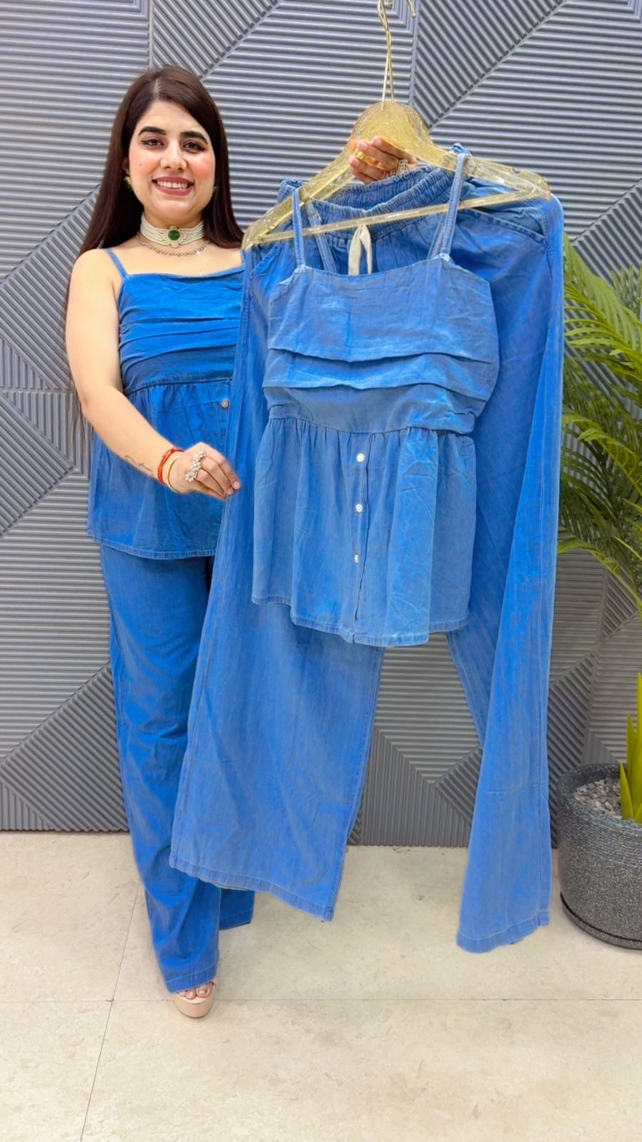 BEAUTIFUL DENIM COTTON CORD SET GGR4380 Girls Glitters