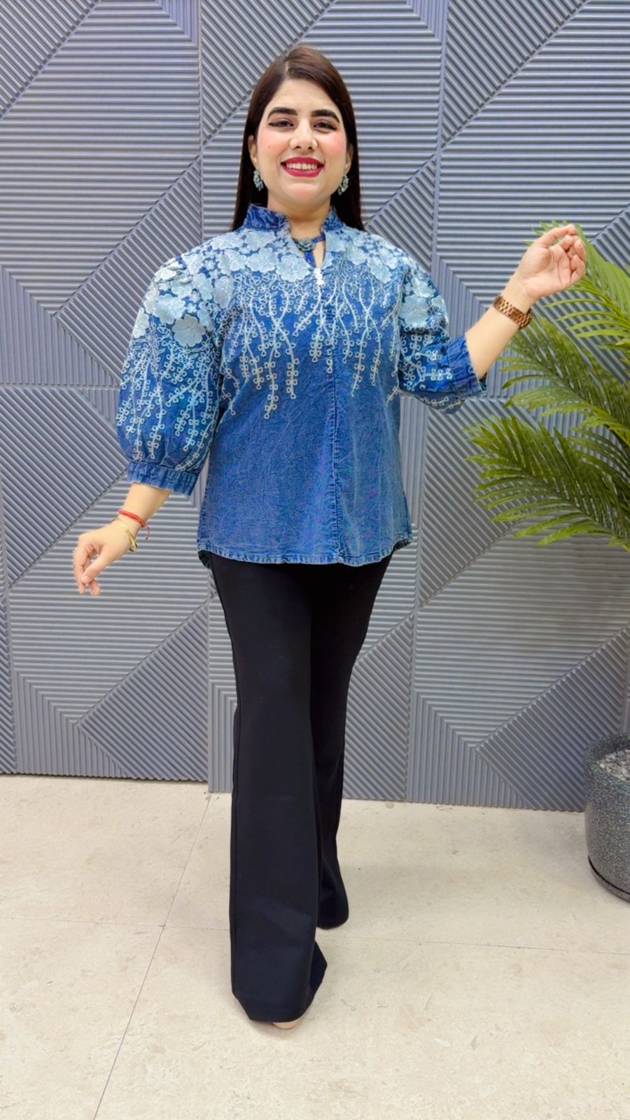 BEAUTIFUL COTTON DENIM TOP GGR4404 Girls Glitters