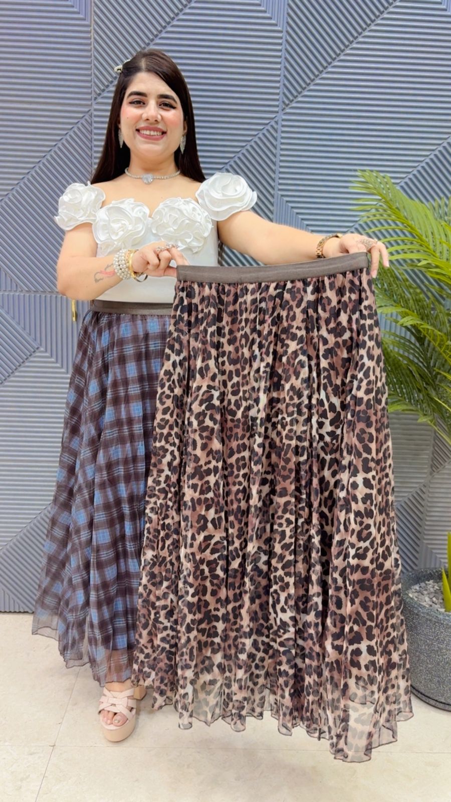 BEAUTIFUL CHECK SKIRT GGR4423 Girls Glitters