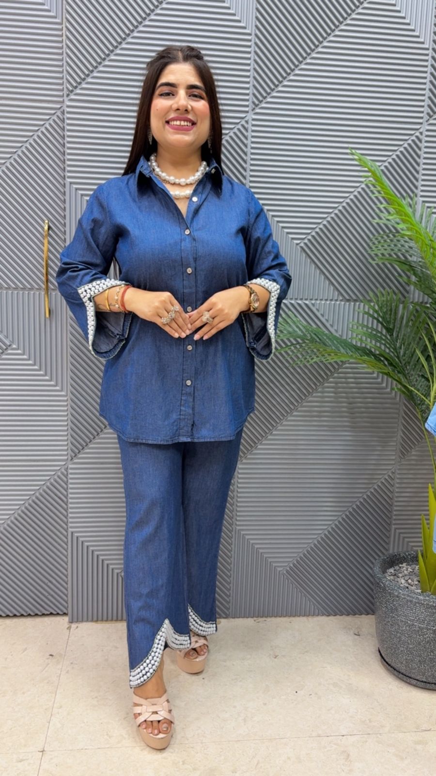 BEAUTIFUL DENIM CORD SET GGR4440 Girls Glitters