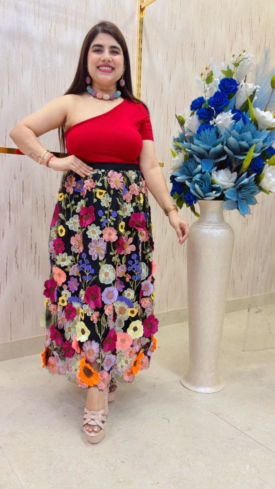 BEAUTIFUL FLOWER SKIRT GGR4451 Girls Glitters