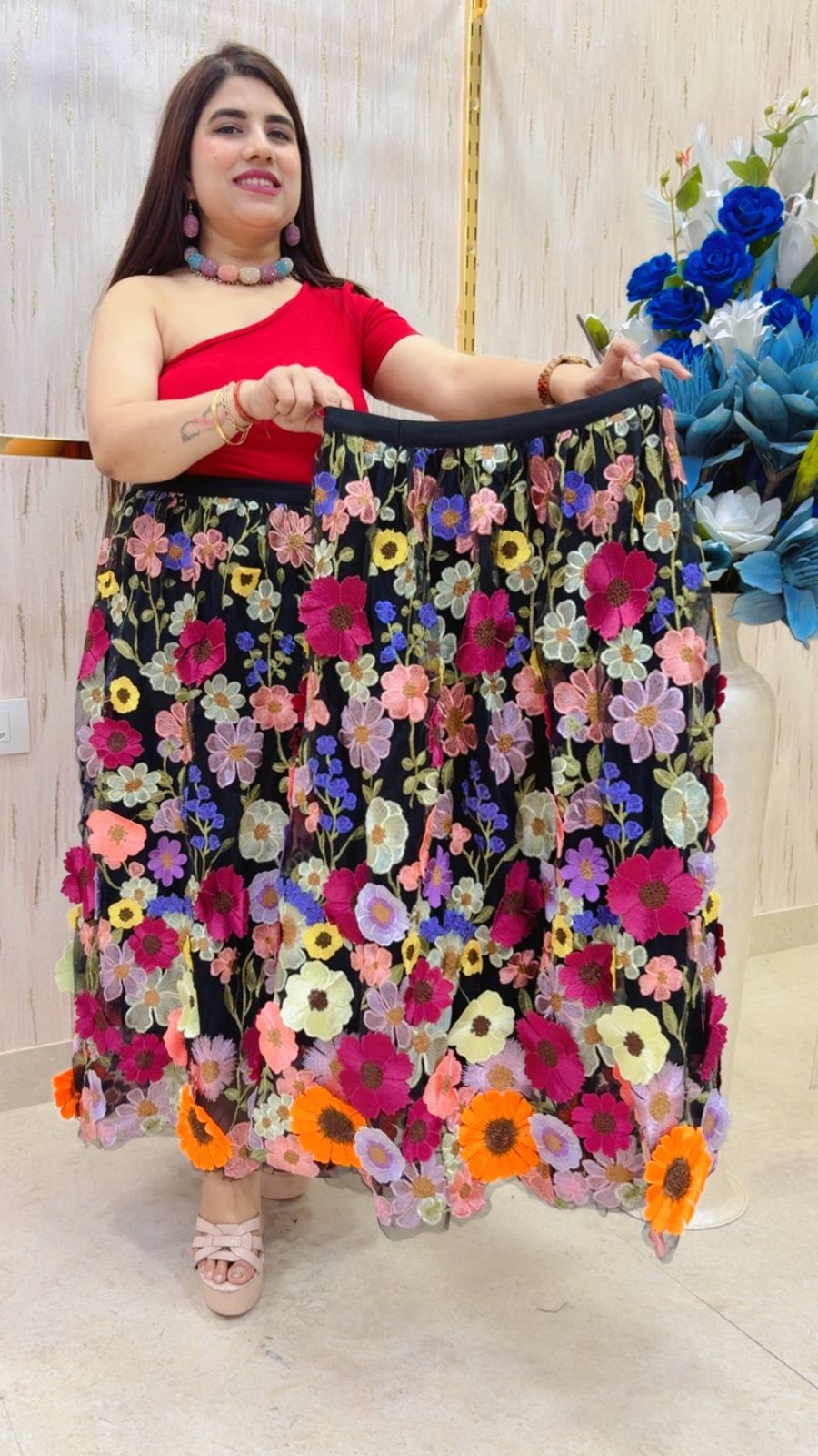 BEAUTIFUL FLOWER SKIRT GGR4451 Girls Glitters