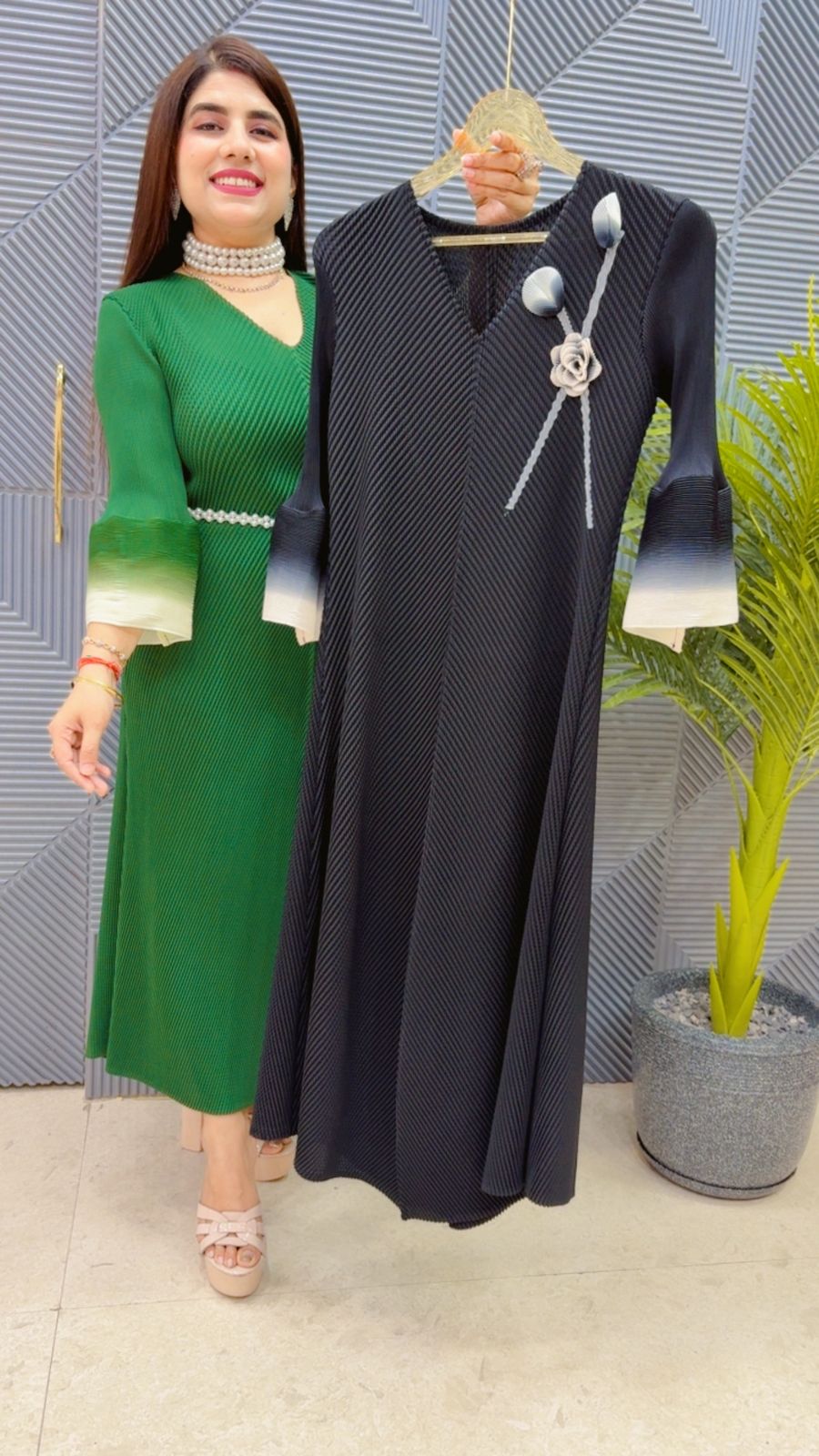 BEAUTIFUL WRINKLE DRESSWITH BELT GGR4474 Girls Glitters