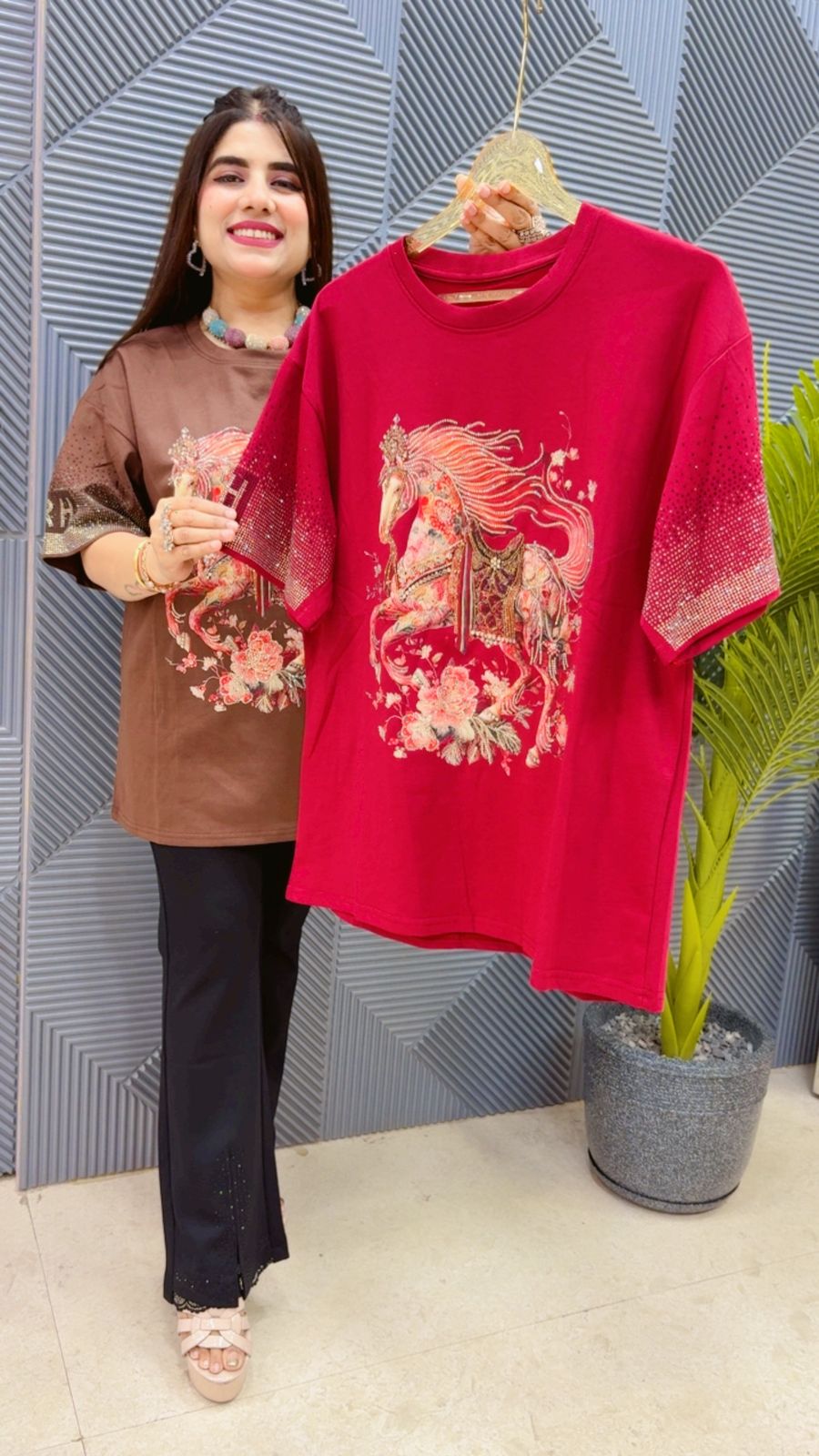 BEAUTIFUL HORSE T- SHIRT GGR4484 Girls Glitters