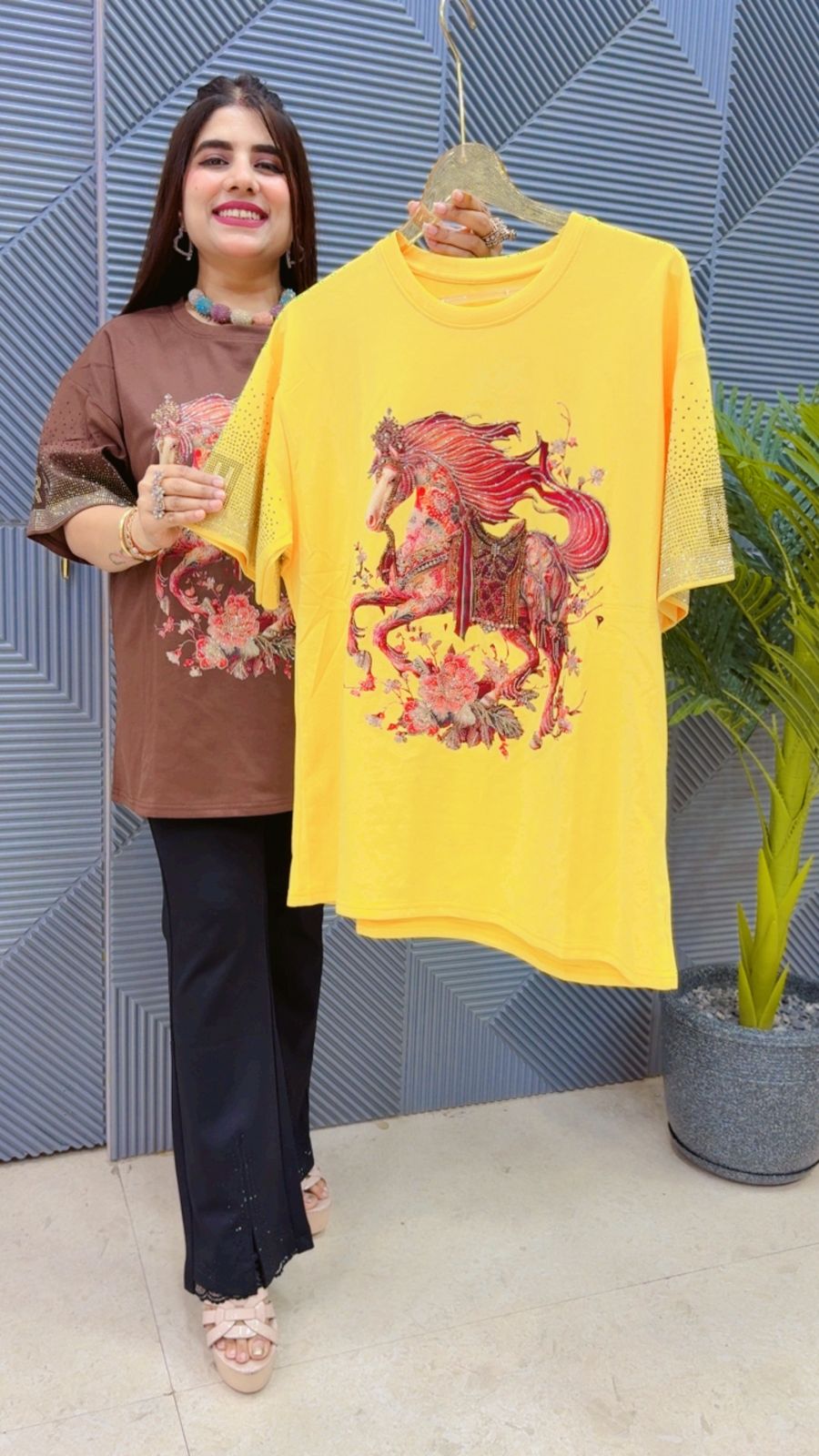BEAUTIFUL HORSE T- SHIRT GGR4484 Girls Glitters