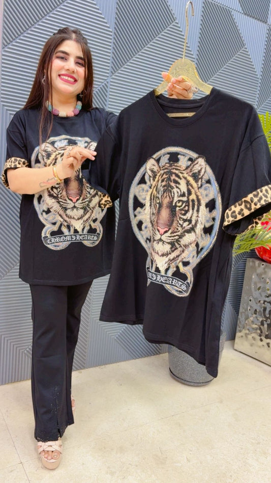 BEAUTIFUL TIGER T-SHIRT GGR4485 Girls Glitters
