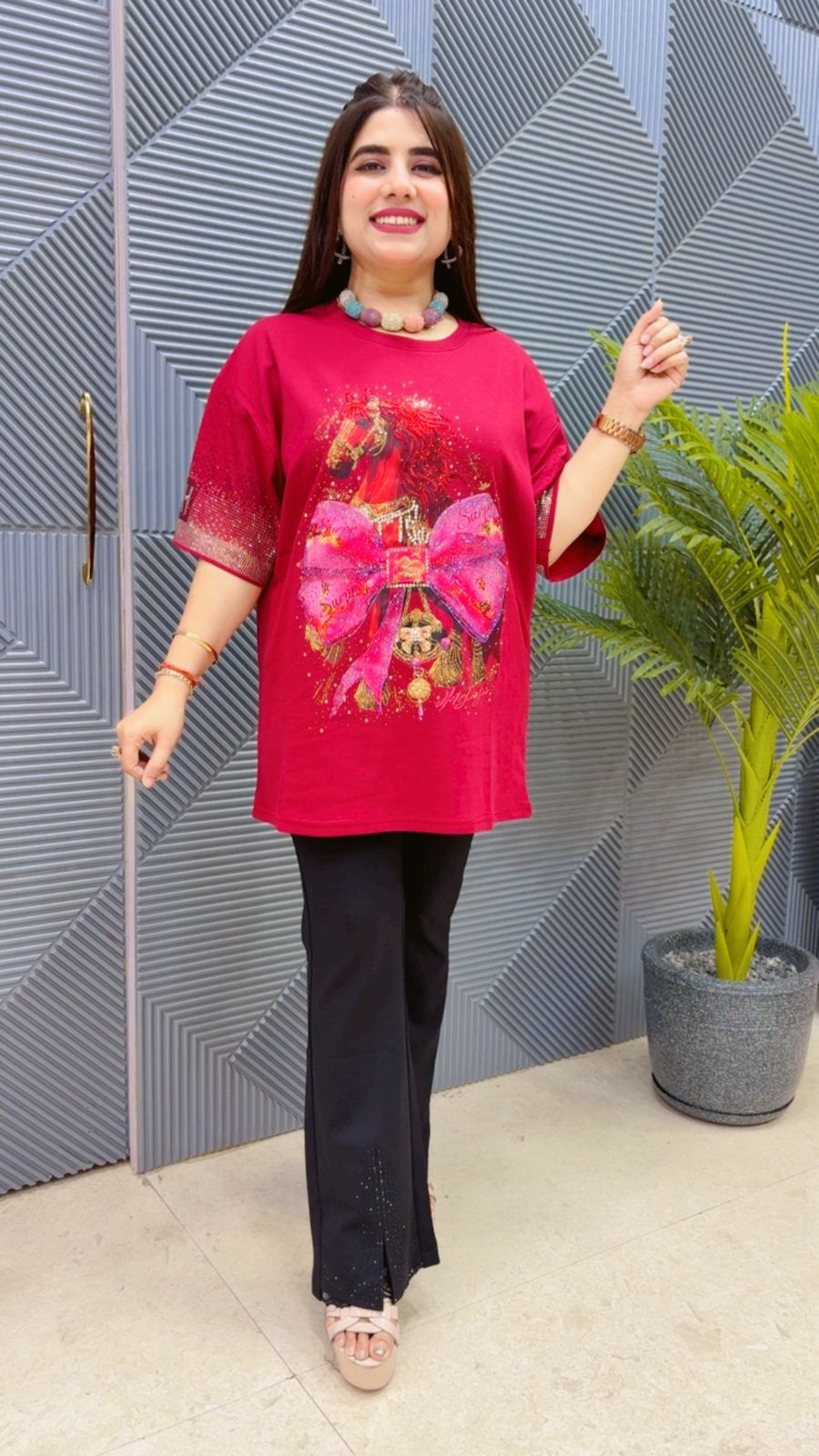 BEAUTIFUL HORSE T- SHIRT GGR4486 Girls Glitters