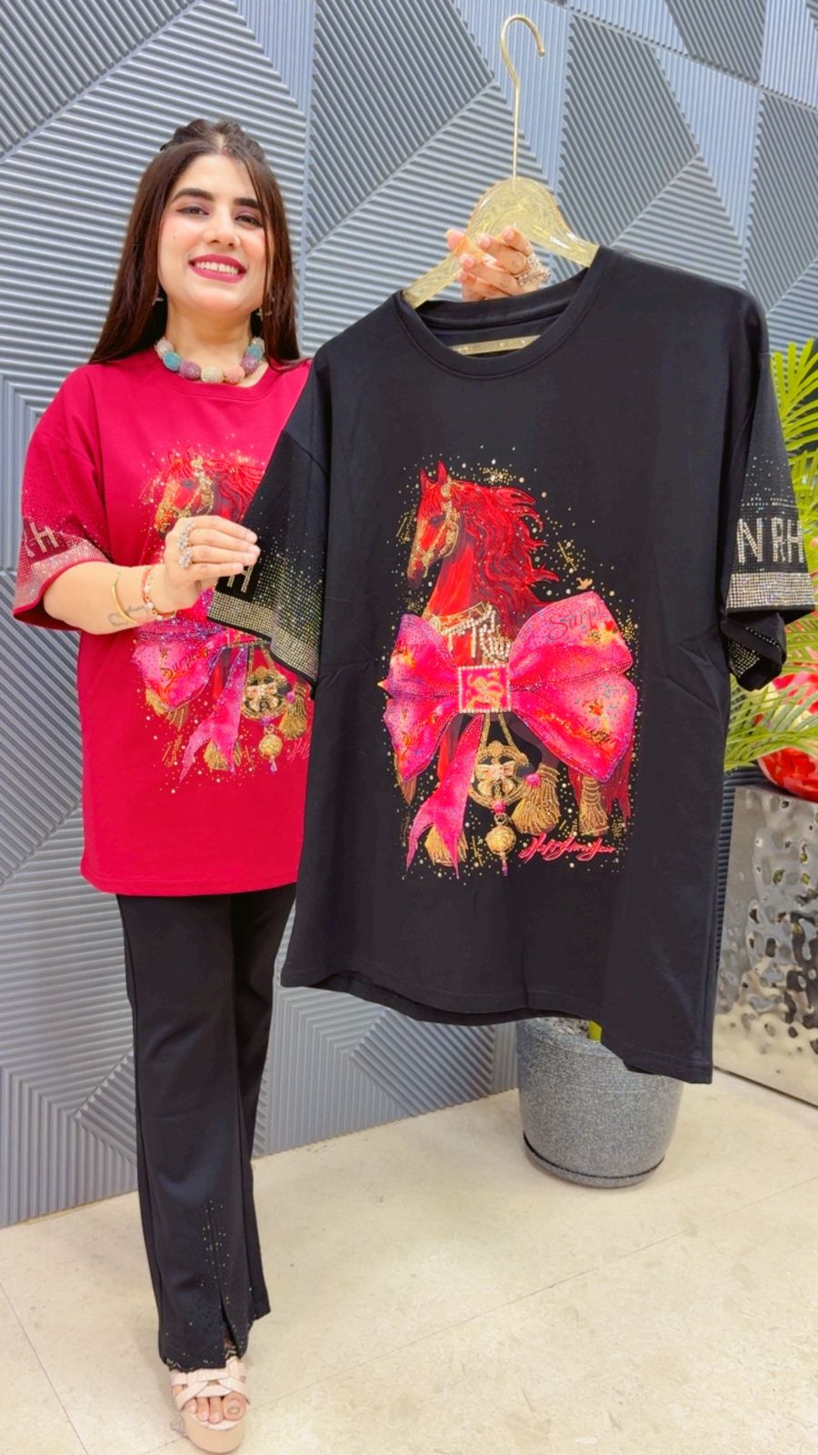 BEAUTIFUL HORSE T- SHIRT GGR4486 Girls Glitters