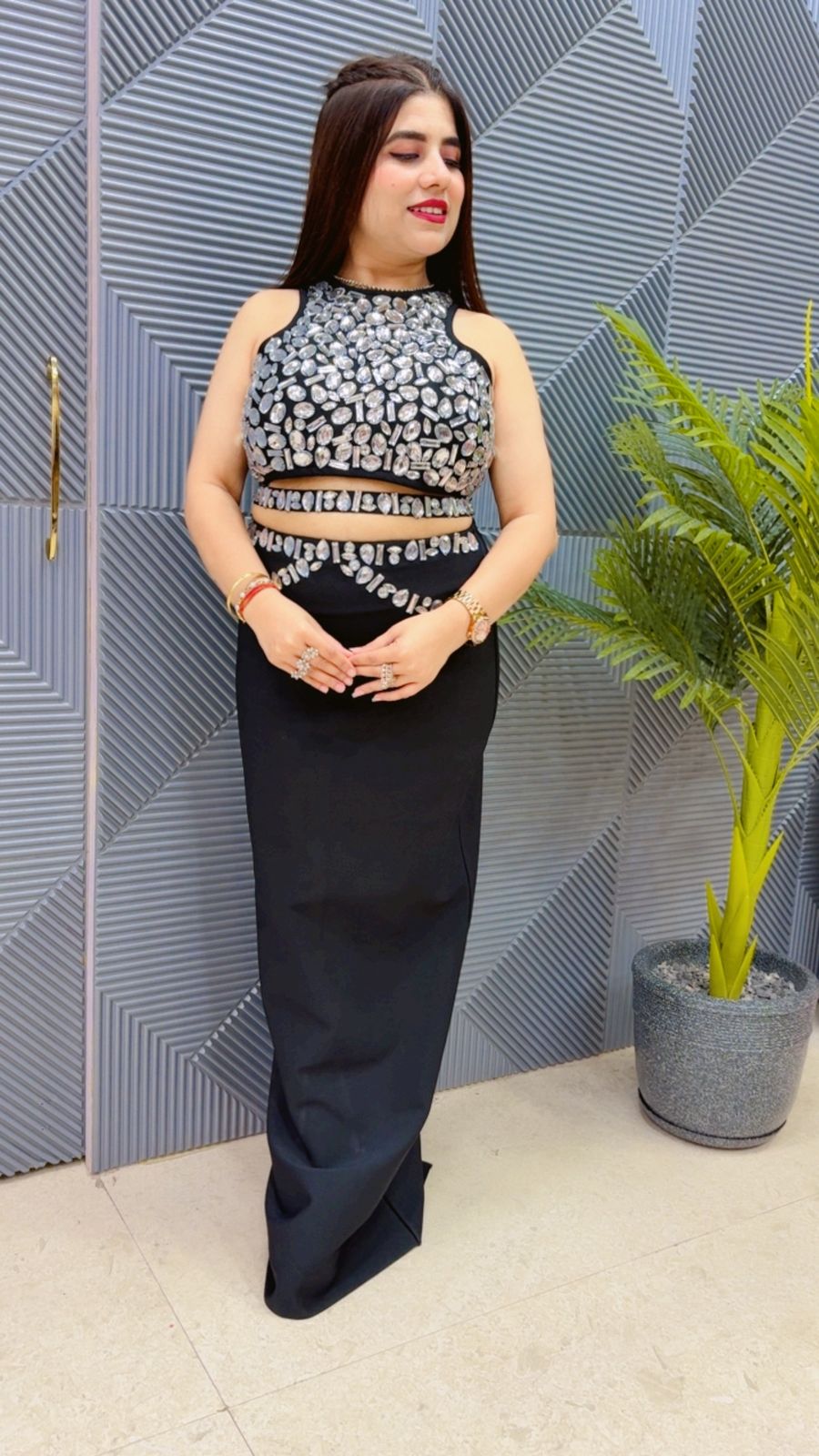 BEAUTIFUL SKIRT SET WITH BELT GGR4518 Girls Glitters