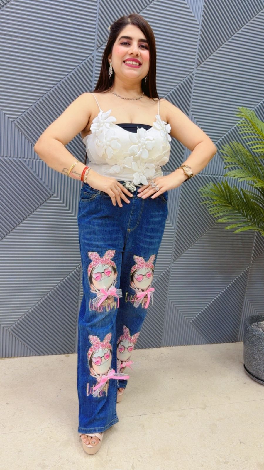 BEAUTIFUL BUSTIER FLOWER TOP GGR4546 Girls Glitters