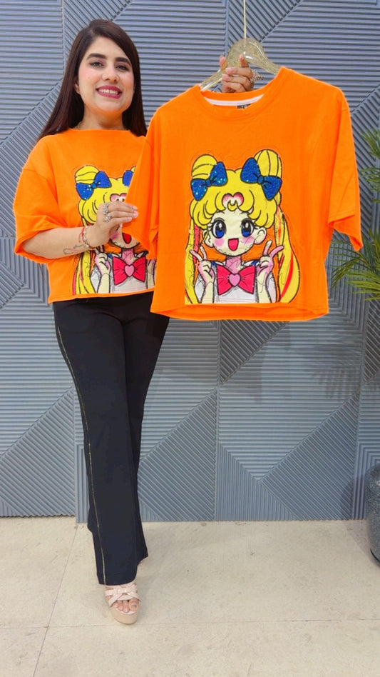 BEAUTIFUL GIRL PRINT T-SHIRT GGR4553 Girls Glitters