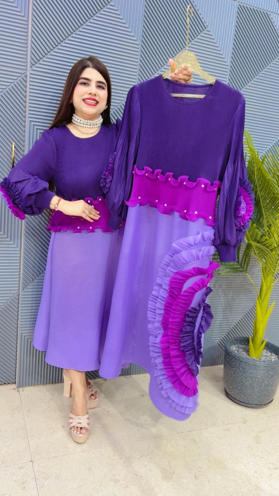 BEAUTIFUL WRINKLE DRESS GGR4588 Girls Glitters