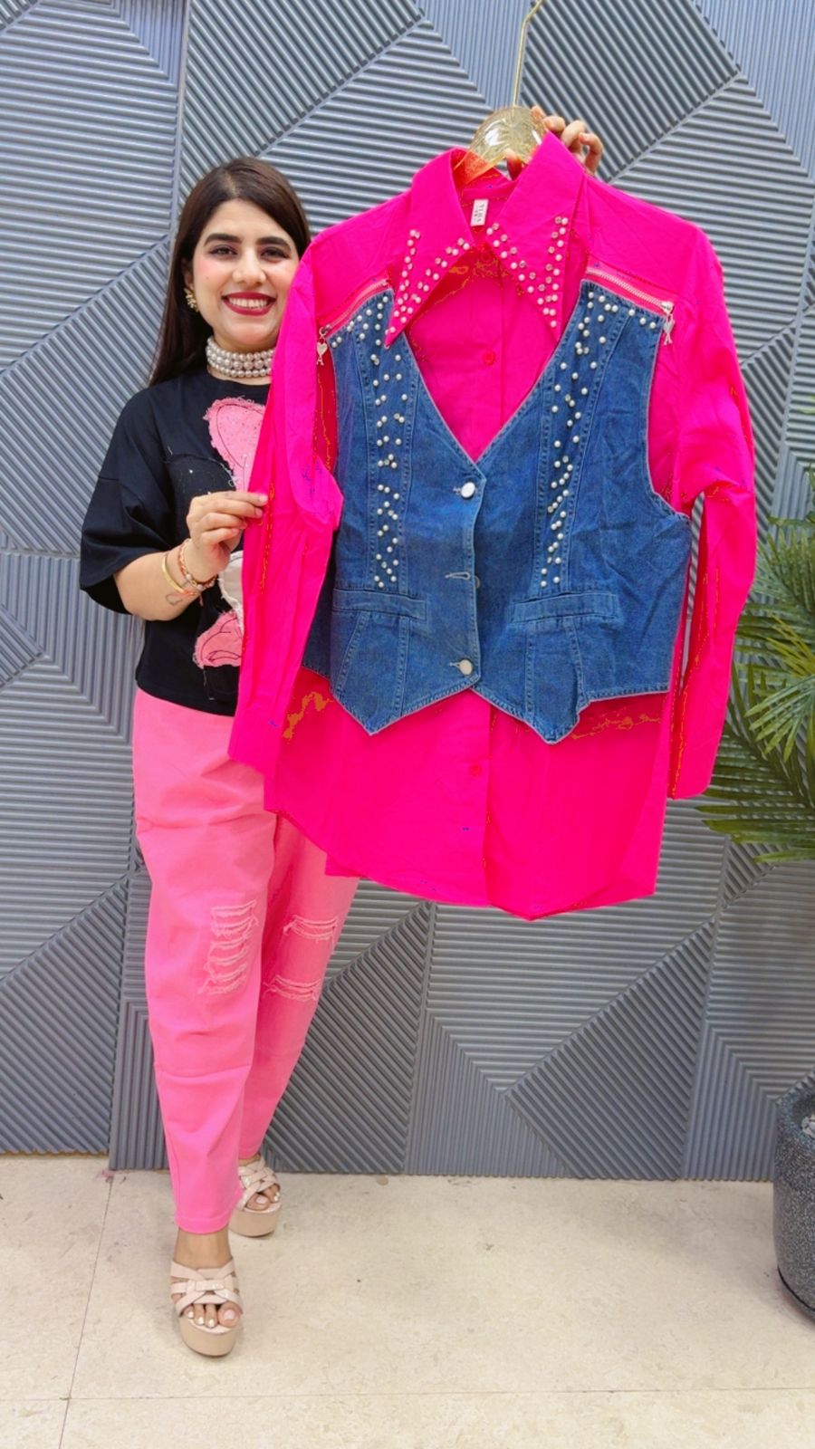 BEAUTIFUL SHIRT WITH STUDDED WORK GGR4591 Girls Glitters