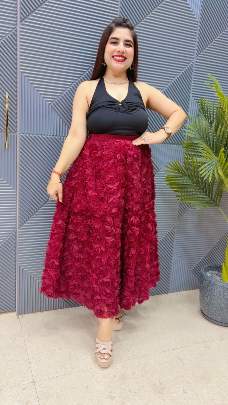 BEAUTIFUL ROSE SKIRT GGR4593 Girls Glitters