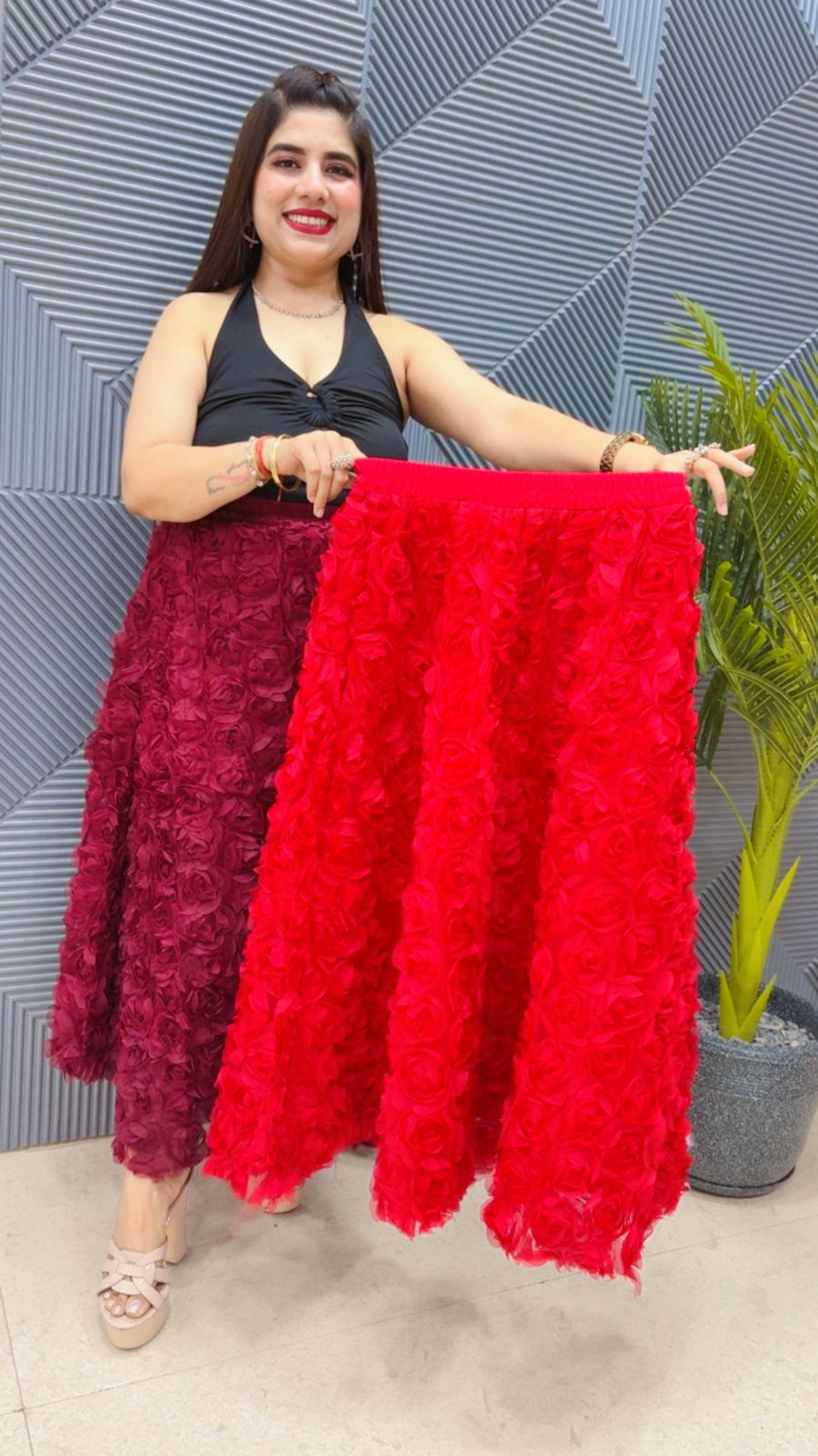 BEAUTIFUL ROSE SKIRT GGR4593 Girls Glitters