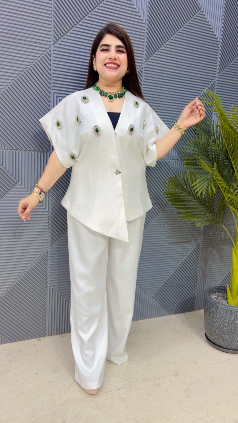 BEAUTIFUL BLAZER SET WITH STUDDED WORK GGR4624 Girls Glitters