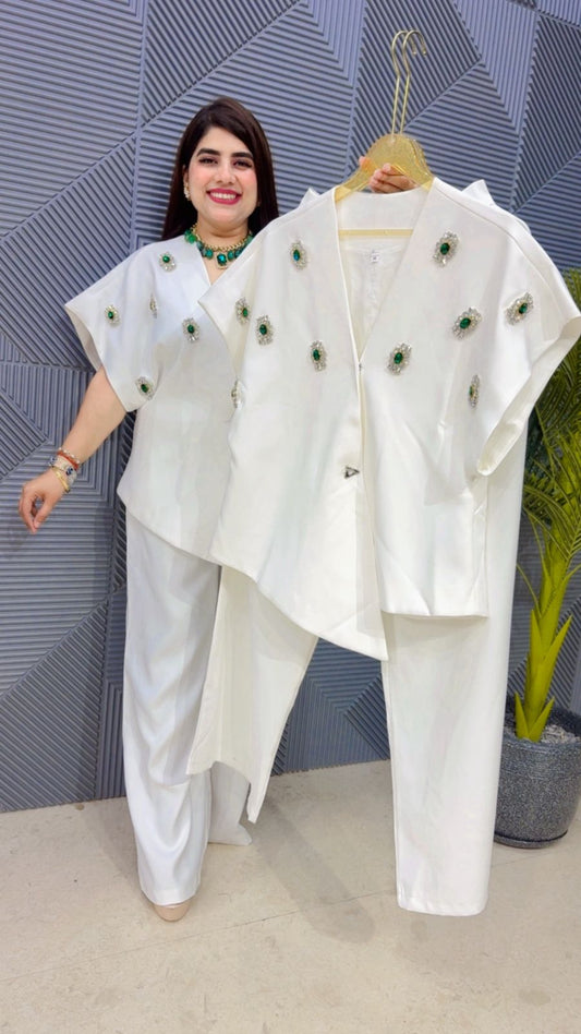 BEAUTIFUL BLAZER SET WITH STUDDED WORK GGR4624 Girls Glitters