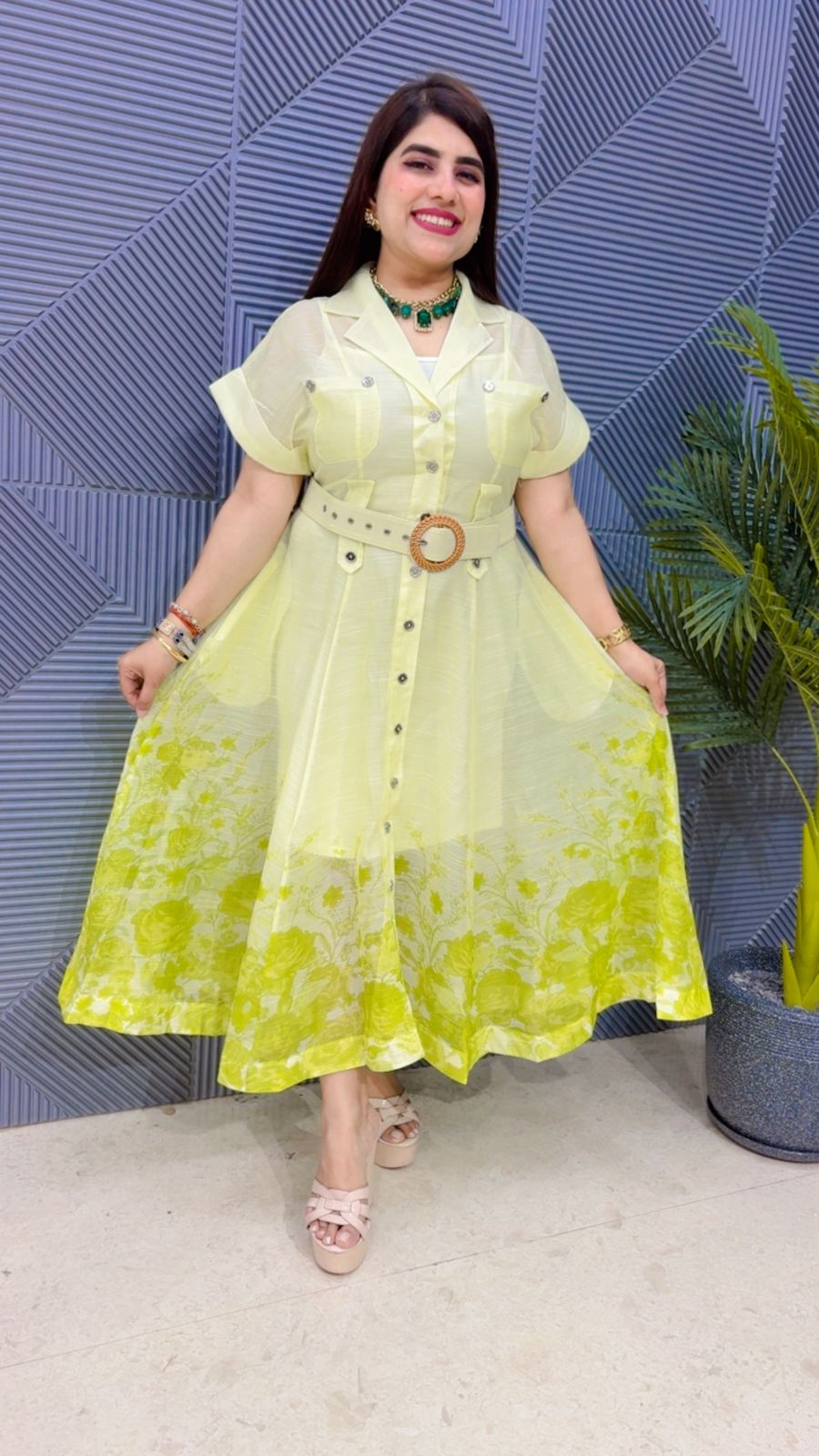 BEAUTIFUL DRESS WITH BELT AND INNER GGR4626 Girls Glitters