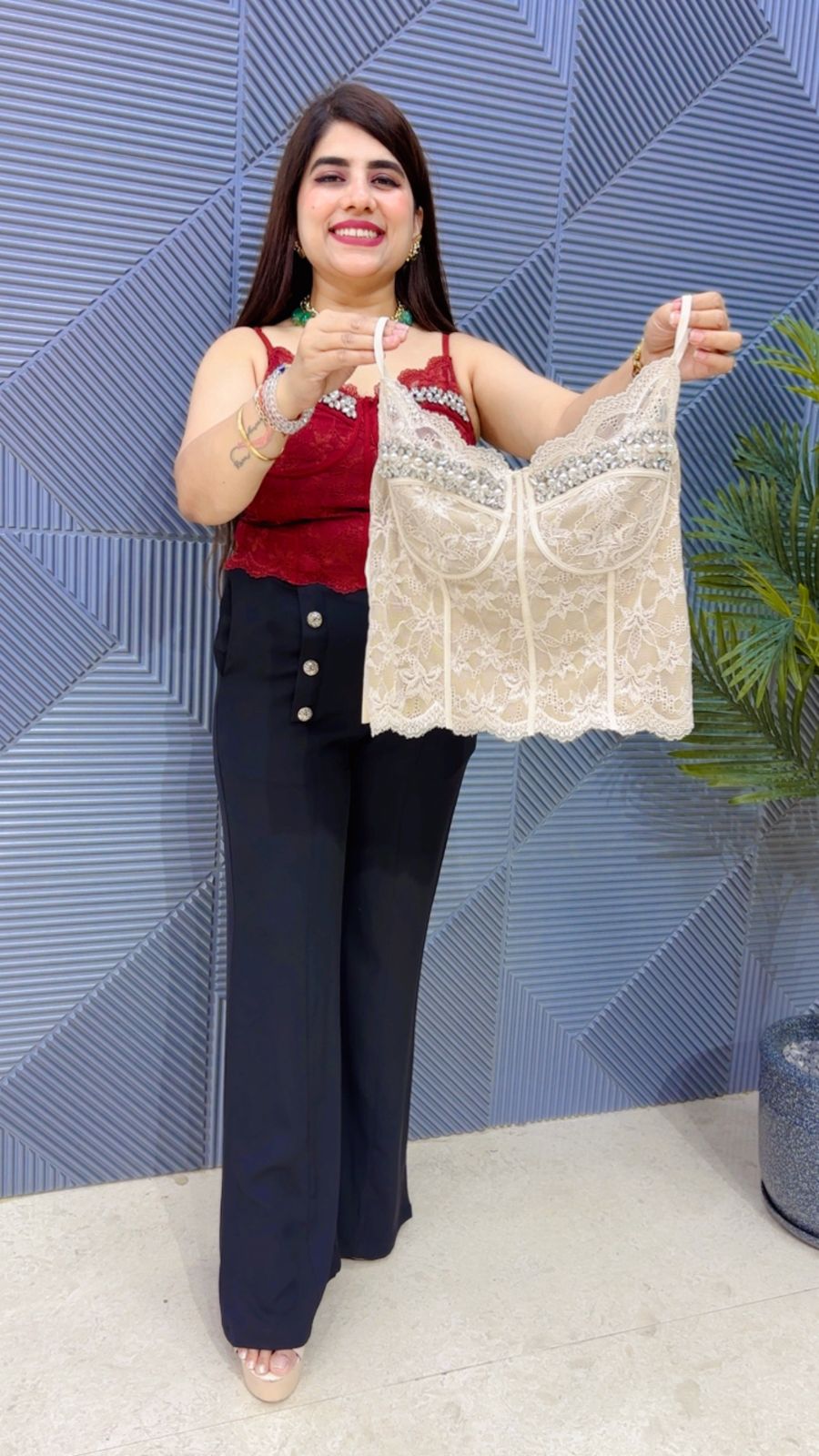 BEAUTIFUL BUSTIER WITH STUDDED WORK GGR4629 Girls Glitters
