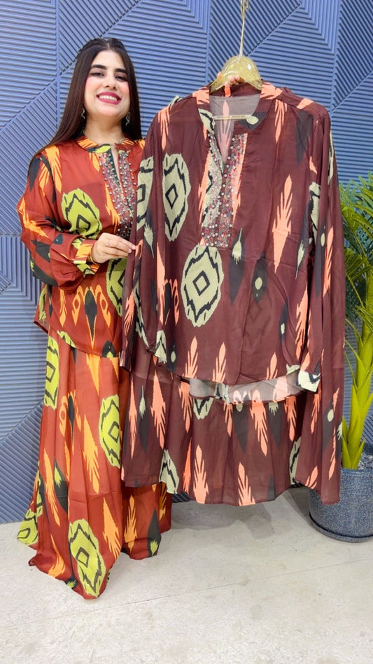 BEAUTIFUL KURTA WITH SKIRT GGR4647 Girls Glitters