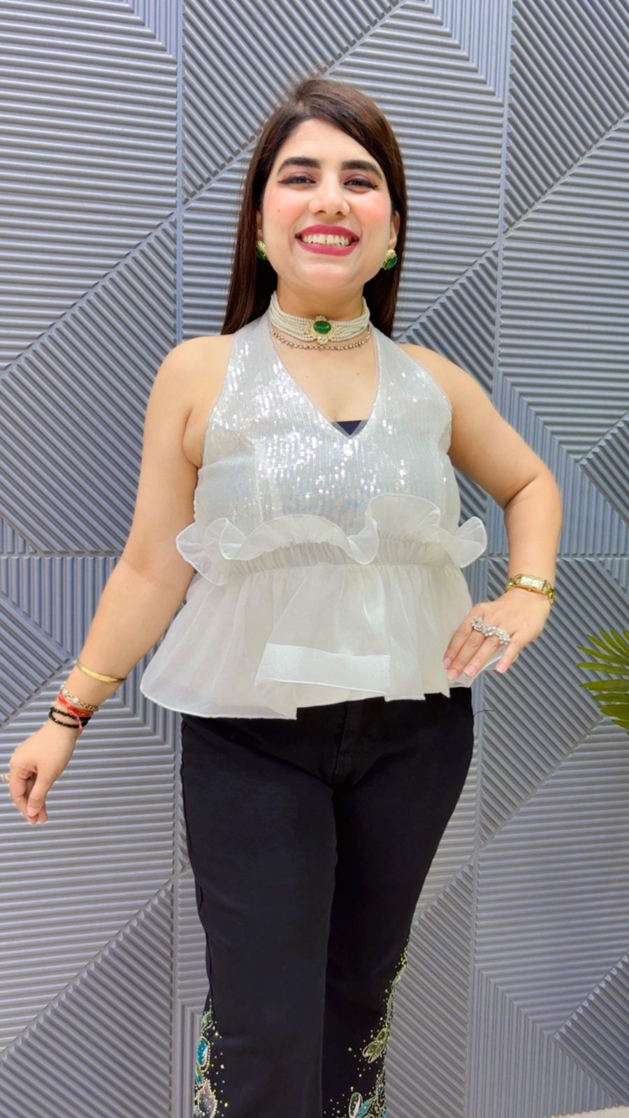 BEAUTIFUL HALTER NECK TOP GGR4651 Girls Glitters