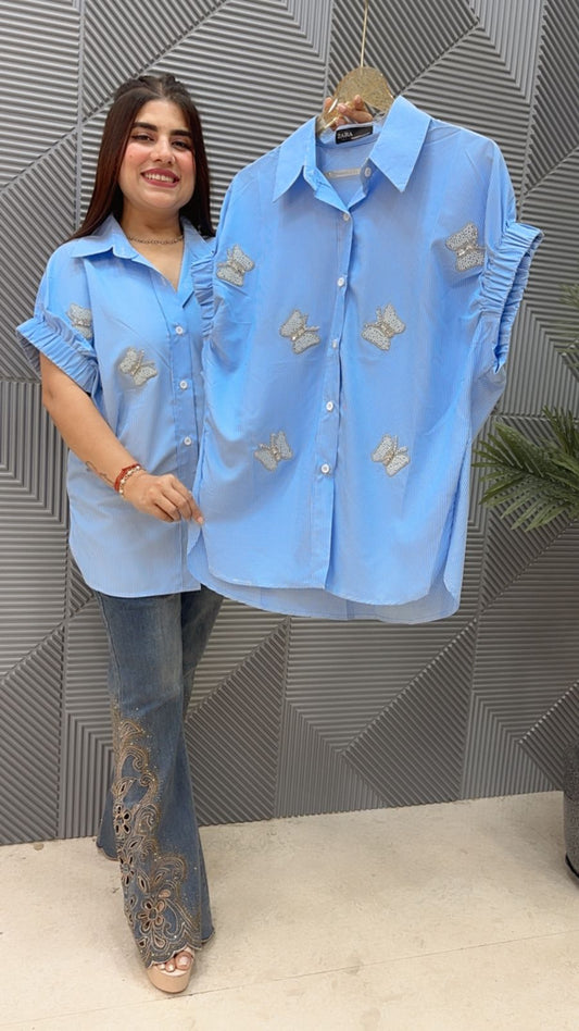 BEAUTIFUL BUTTERFLY SHIRT GGR4654 Girls Glitters