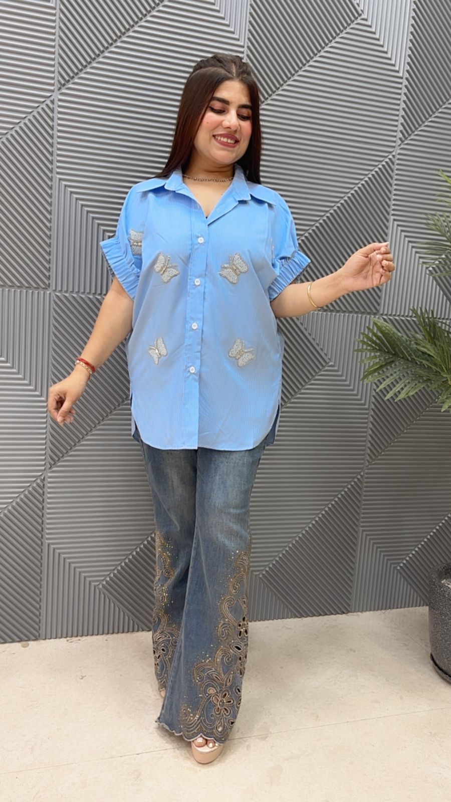 BEAUTIFUL BUTTERFLY SHIRT GGR4654 Girls Glitters