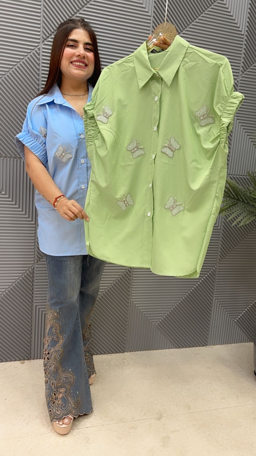 BEAUTIFUL BUTTERFLY SHIRT GGR4654 Girls Glitters
