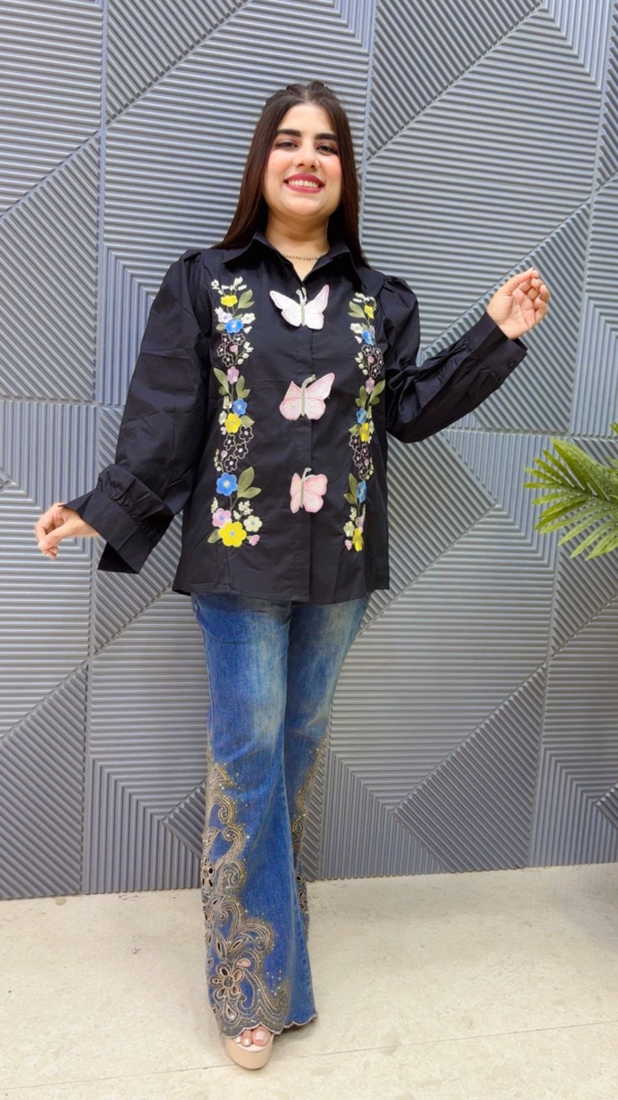 BEAUTIFUL BUTTERFLY SHIRT GGR4656 Girls Glitters