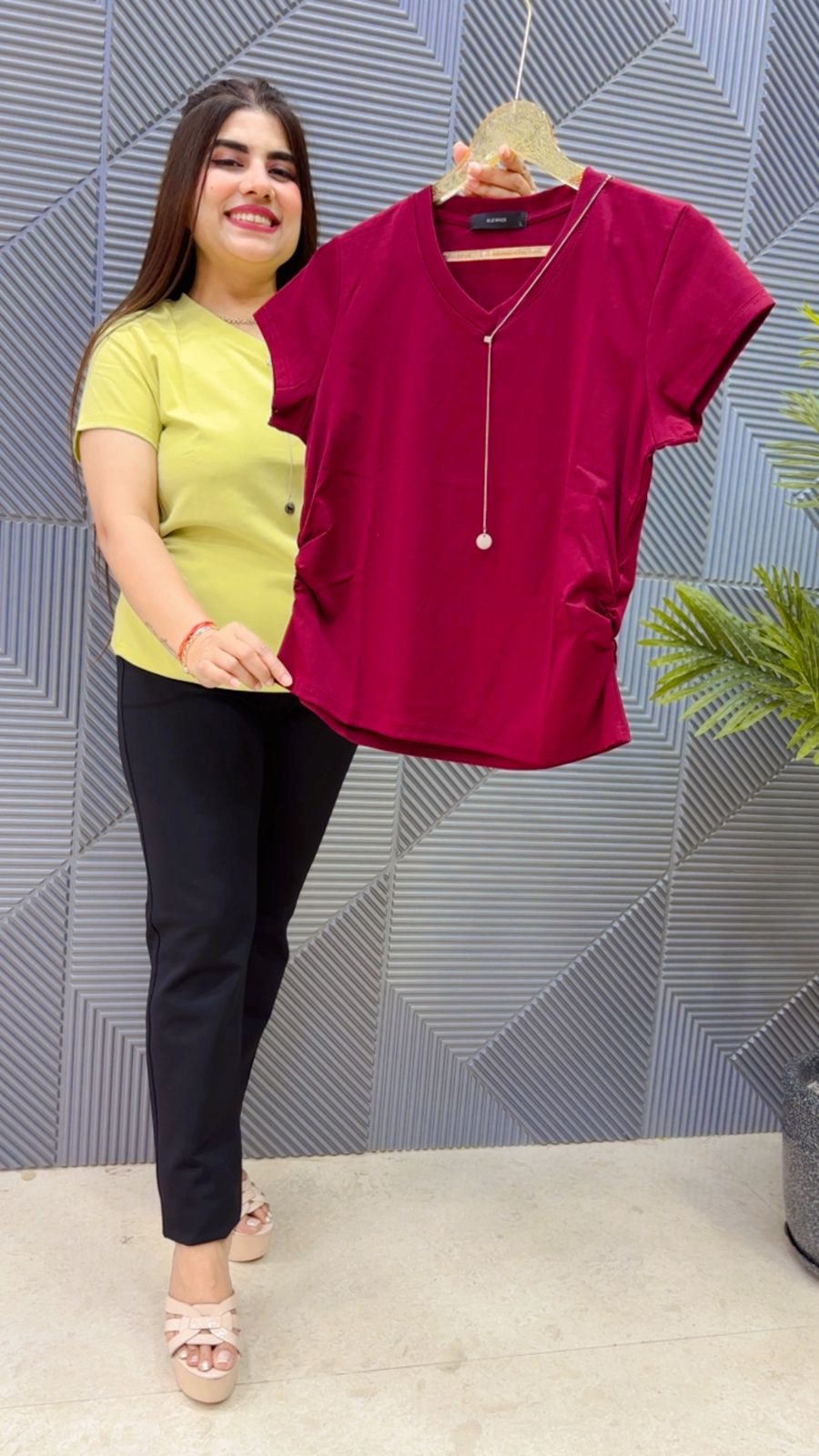 BEAUTIFUL TOP WITH ONE SIDE CHAIN GGR4657 Girls Glitters