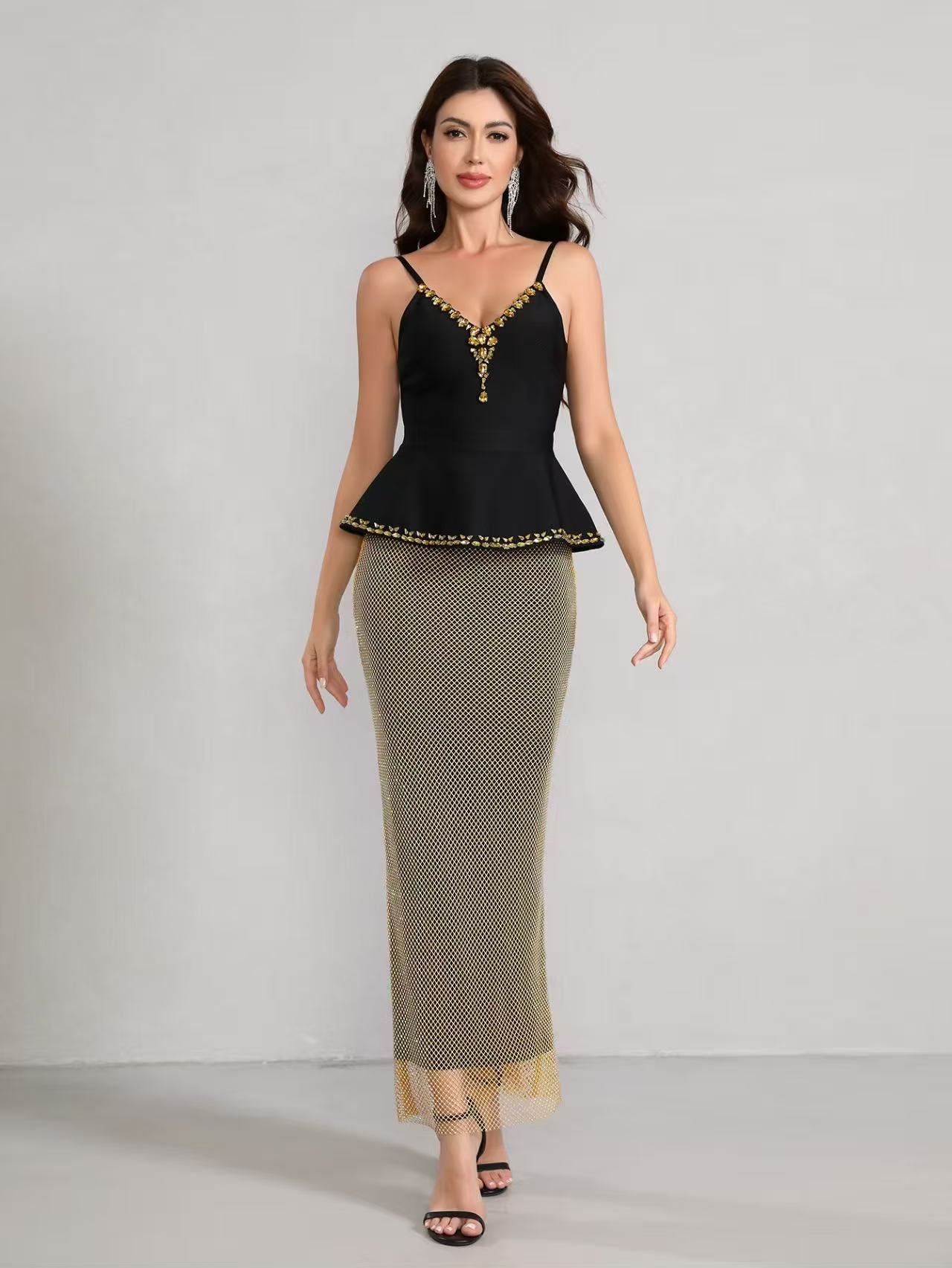 BEAUTIFUL RHYAMSTONE SKIRT SET GGR4677 Girls Glitters